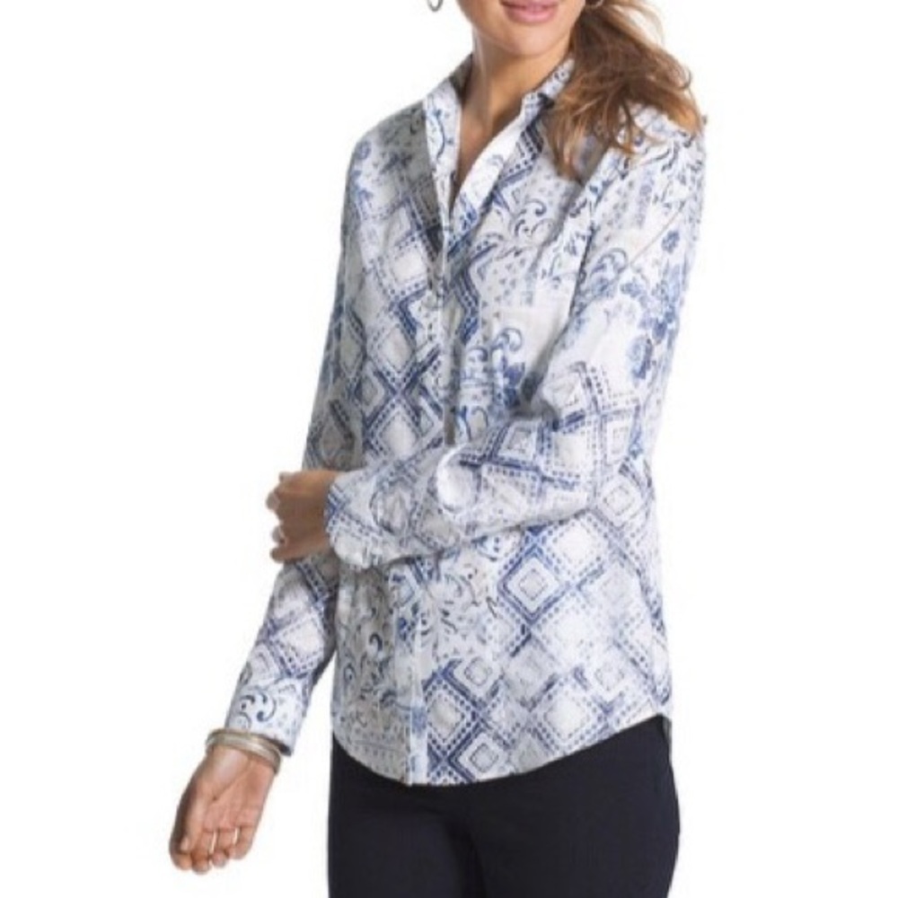 Chico’s Effortless Batik Bliss Caroline Shirt